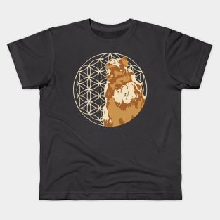 Flower of life monkey brown Kids T-Shirt